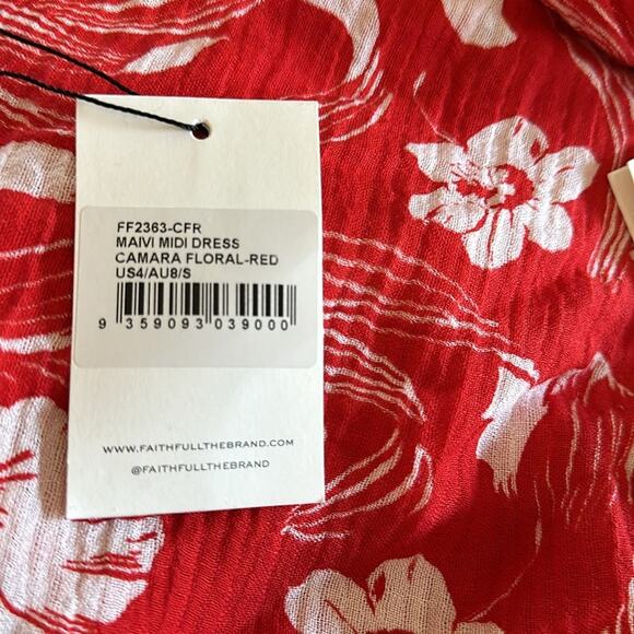 NWT Faithfull the Brand Maivi Floral Print Strapless Midi Dress Size 4 - Picture 7 of 9